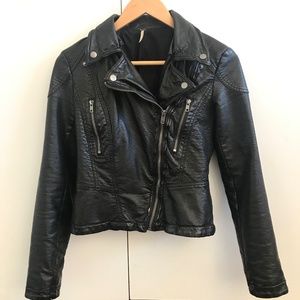 Faux Leather Moto Jacket Free People